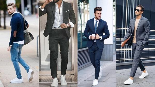 ست کردن کفش کتانی سفید برای آقایان